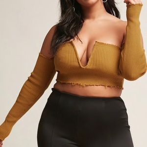 F21+ Ribbed Crop Top